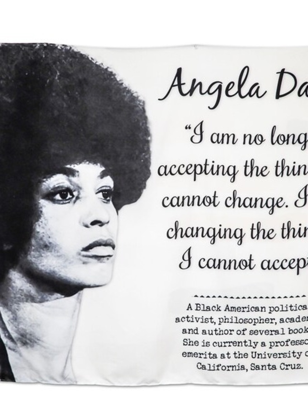 Angela Davis Quote Wall Art Poster - Black & White